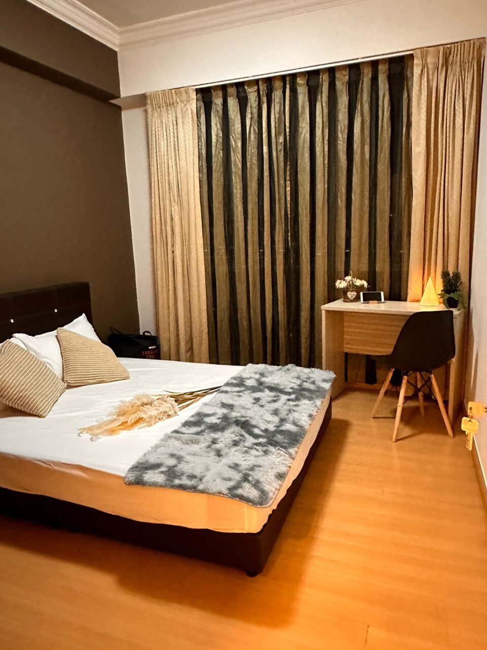 comfortable double bedroom at the Yew Mei Green condo